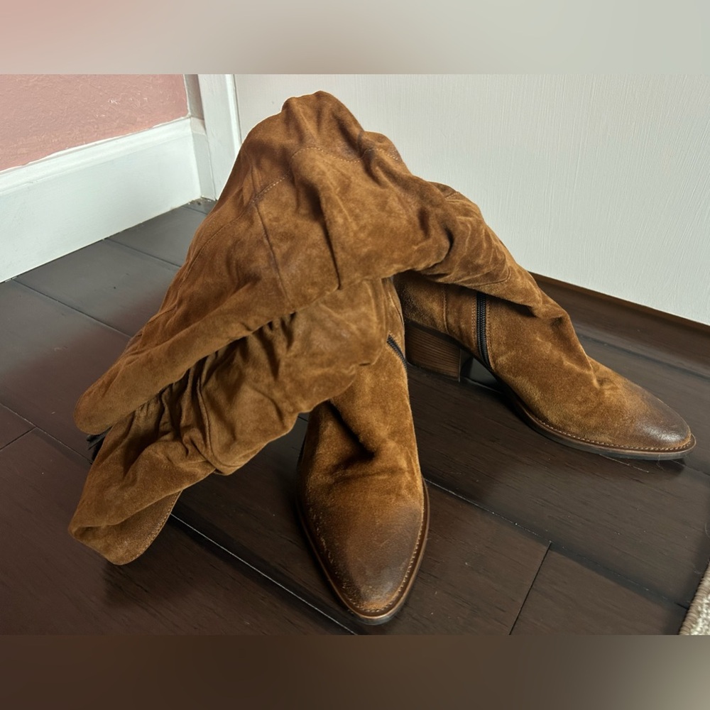 Donna Carolina Italian tall boots size 39 , real suede - Picture 10 of 13